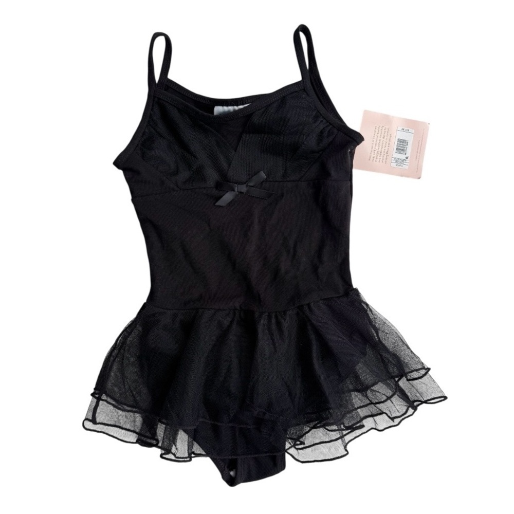 Brand New! Danskin Freestyle One-Piece Tulle Dance Leotard (black) size 6/6X